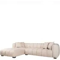 Aurelia Sculpt Chaise Sofa - Cream, Tweed alternate view