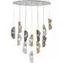 Aurora Oval Pendant Cluster - Polished Chrome, Glass