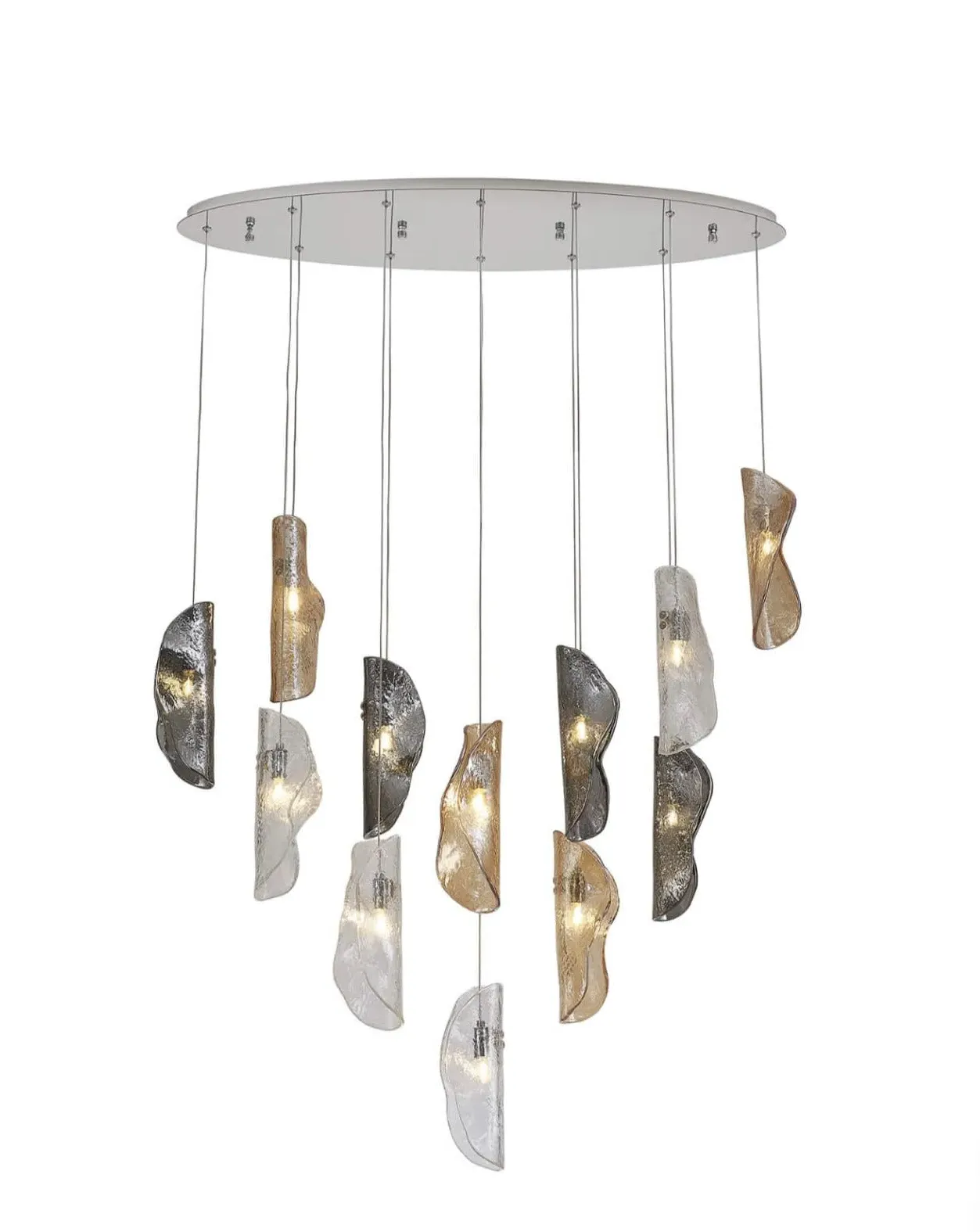 Aurora Oval Pendant Cluster - Polished Chrome, Glass image