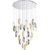 Aurora Round Pendant Cluster - Polished Chrome, Glass