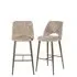 Bar Stool with Footrest - Beige