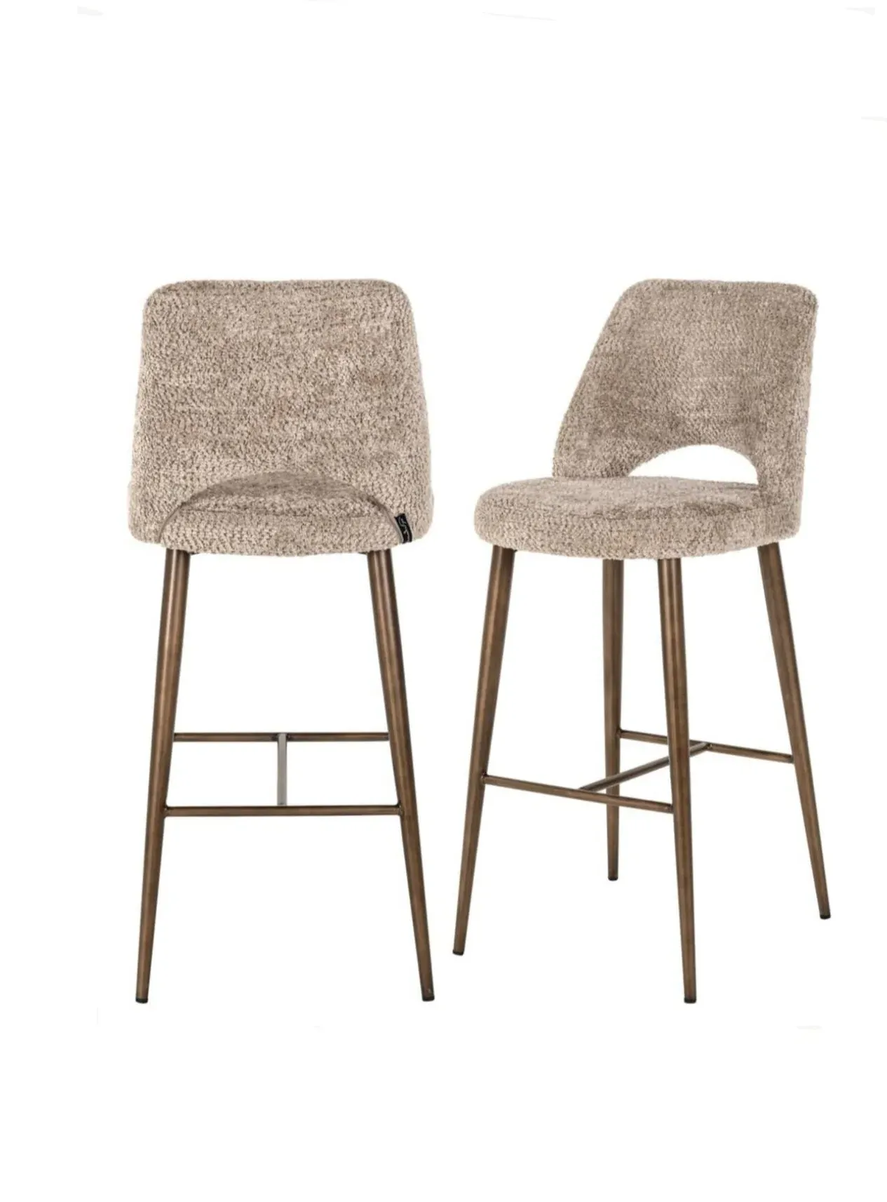 Bar Stool with Footrest - Beige image