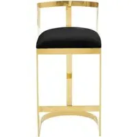 Barstool with Backrest - Black, Velvet