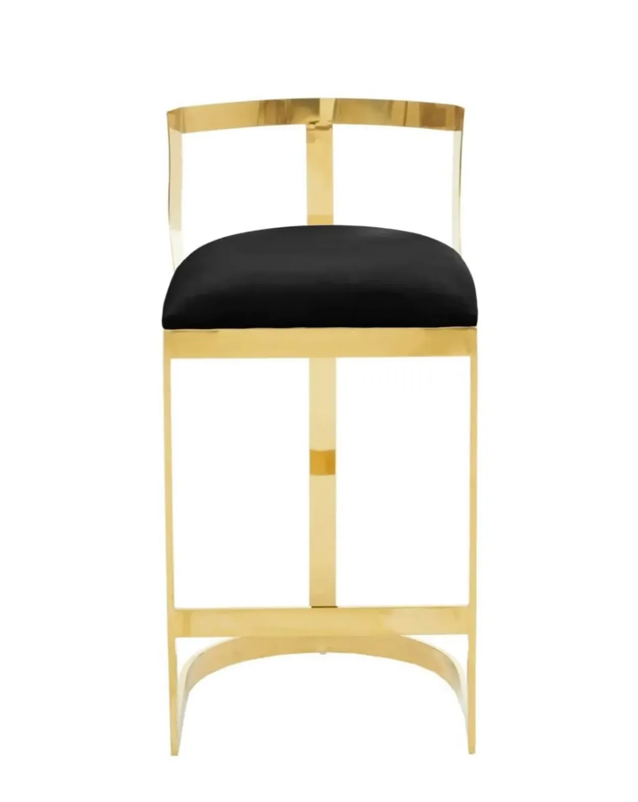Barstool with Backrest - Black, Velvet image