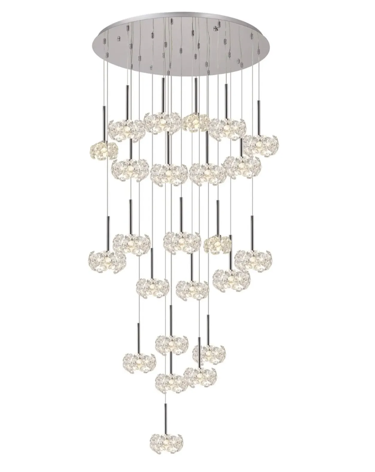 Belgrave Crystal Cluster Pendant - Chrome