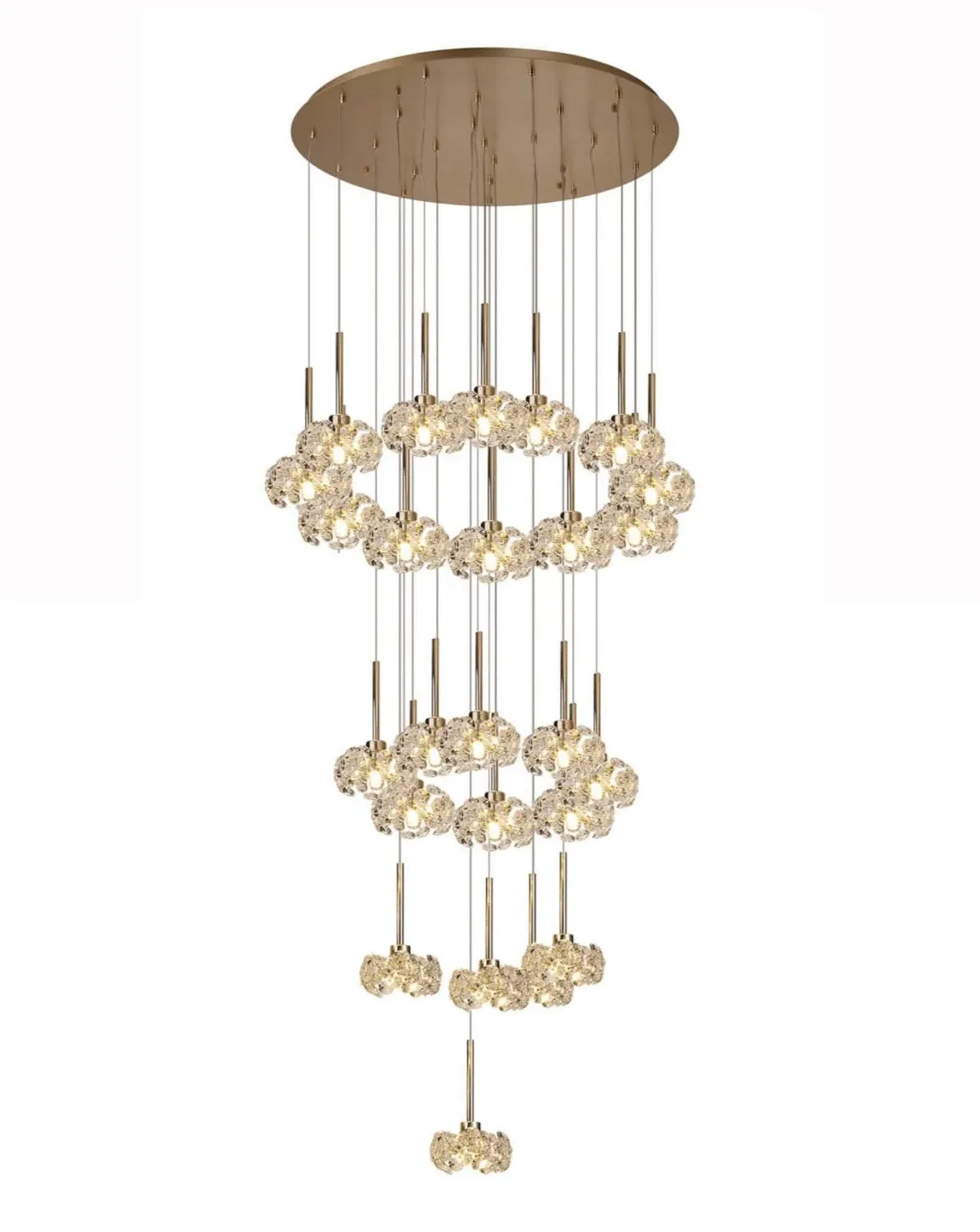 Belgrave Crystal Cluster Pendant - Gold