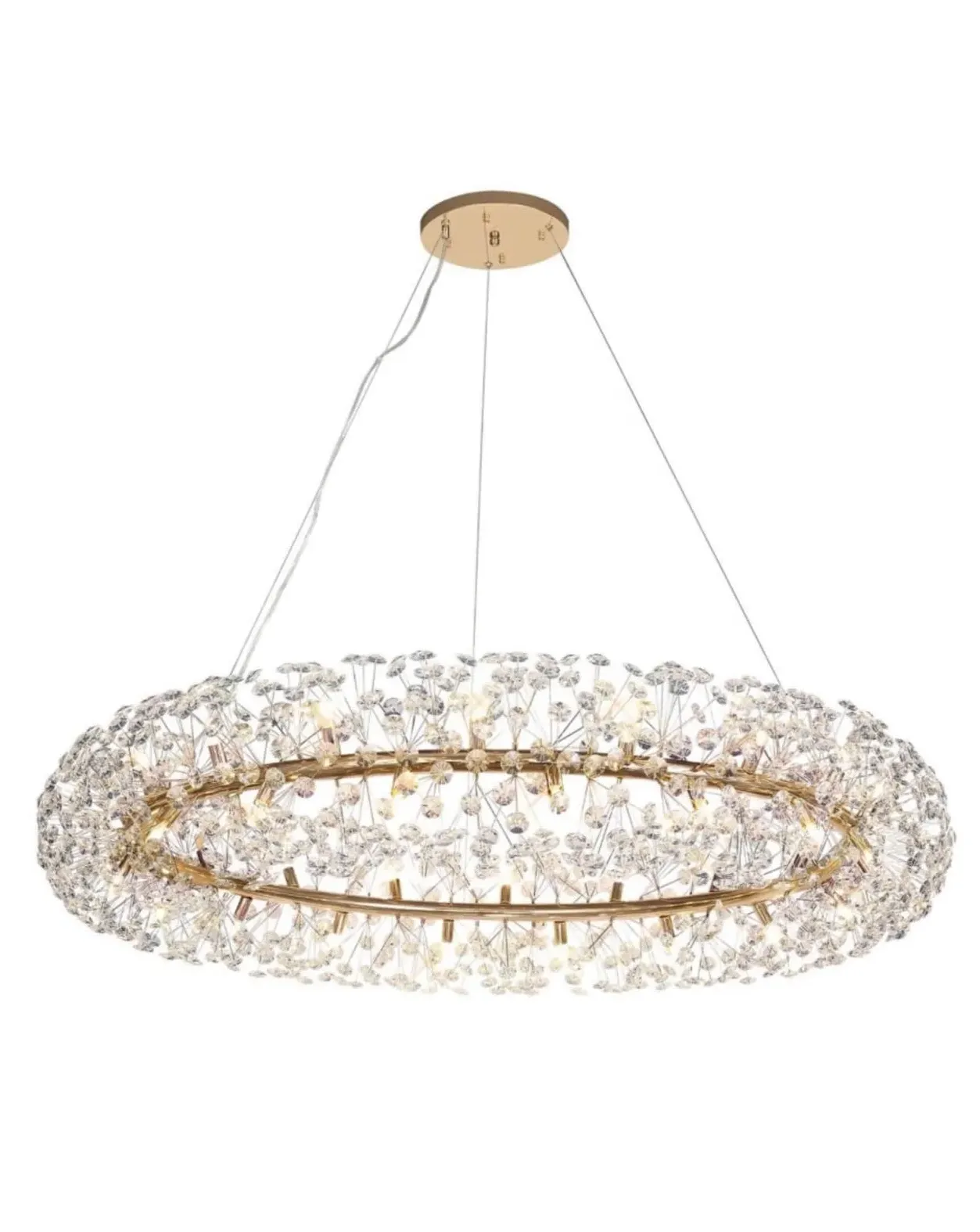 Belgrave Crystal Halo Chandelier - French Gold