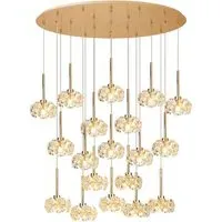 Belgrave Crystal Oval Cluster Pendant - Gold