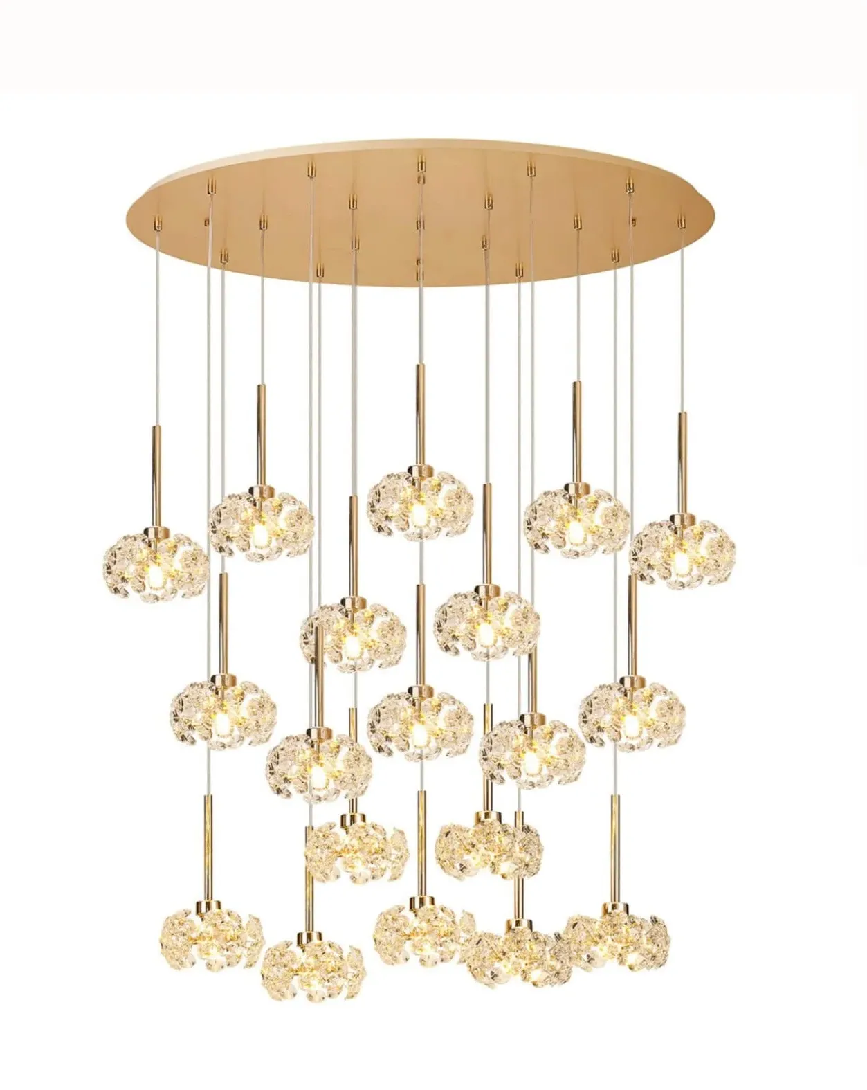 Belgrave Crystal Oval Cluster Pendant - Gold image