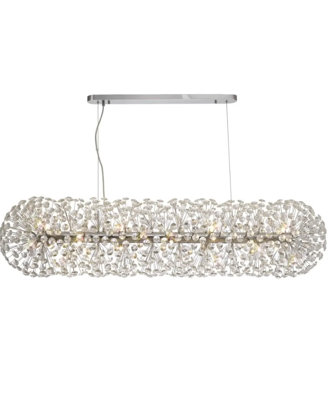 Belgrave Long Chandelier - Chrome, Crystal image