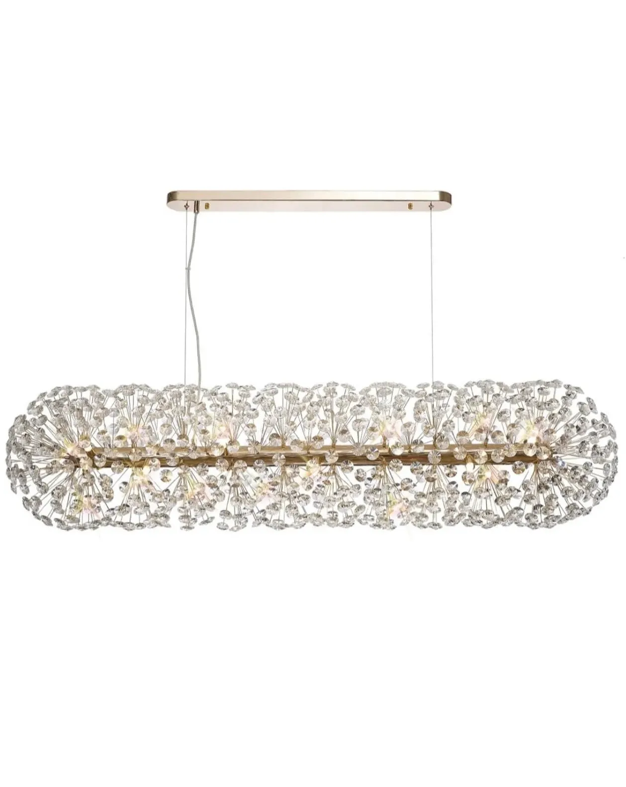 Belgrave Long Chandelier - Gold, Crystal