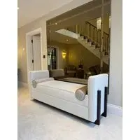Bespoke Chaise with L-Shaped Legs - Ivory