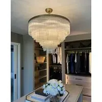 Bespoke Chandelier - Antique Brass, Clear Glass