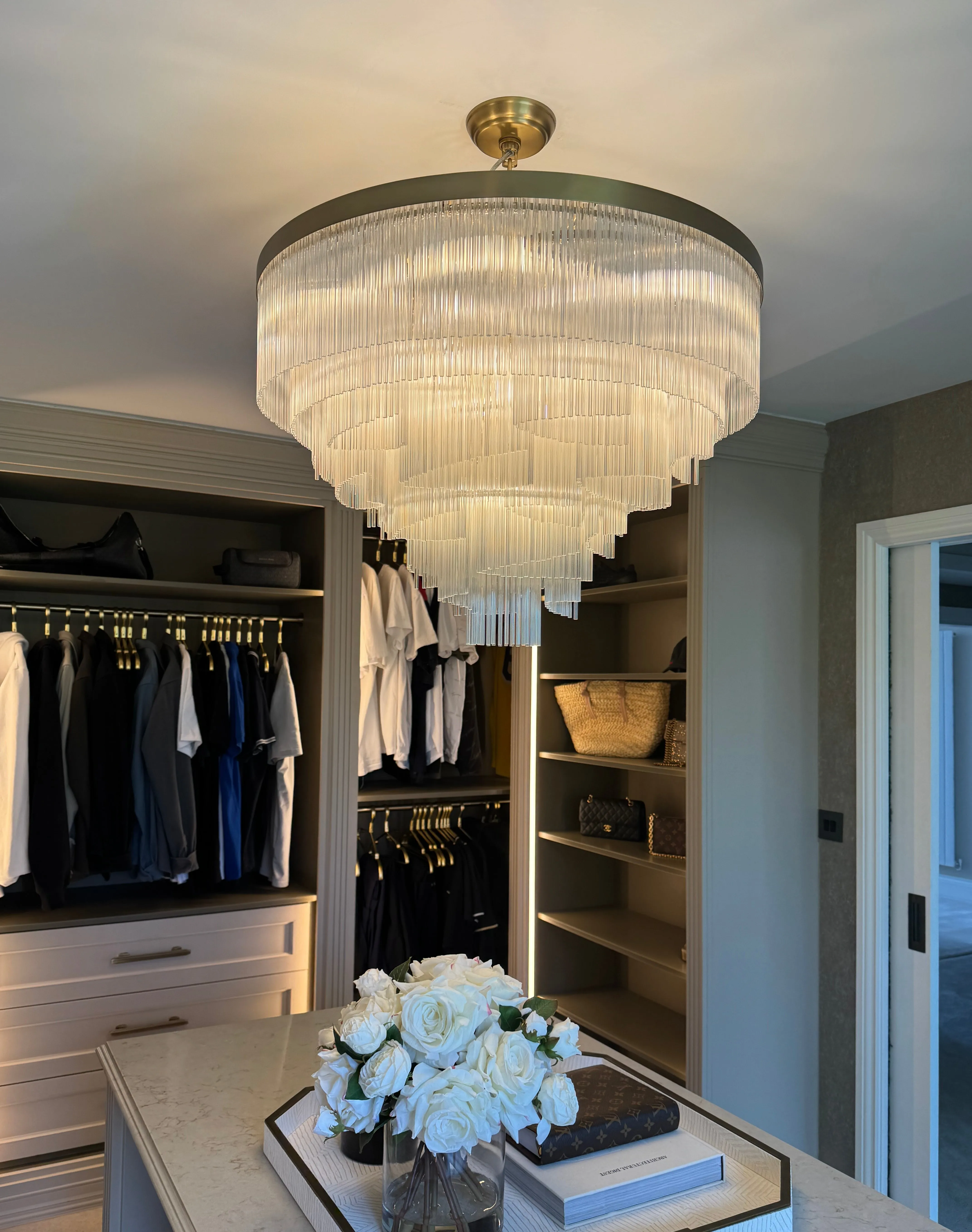 Bespoke Chandelier - Antique Brass, Clear Glass image