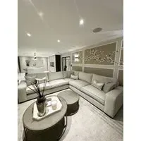 Bespoke Corner Sofa - Bone, Wenge Wood