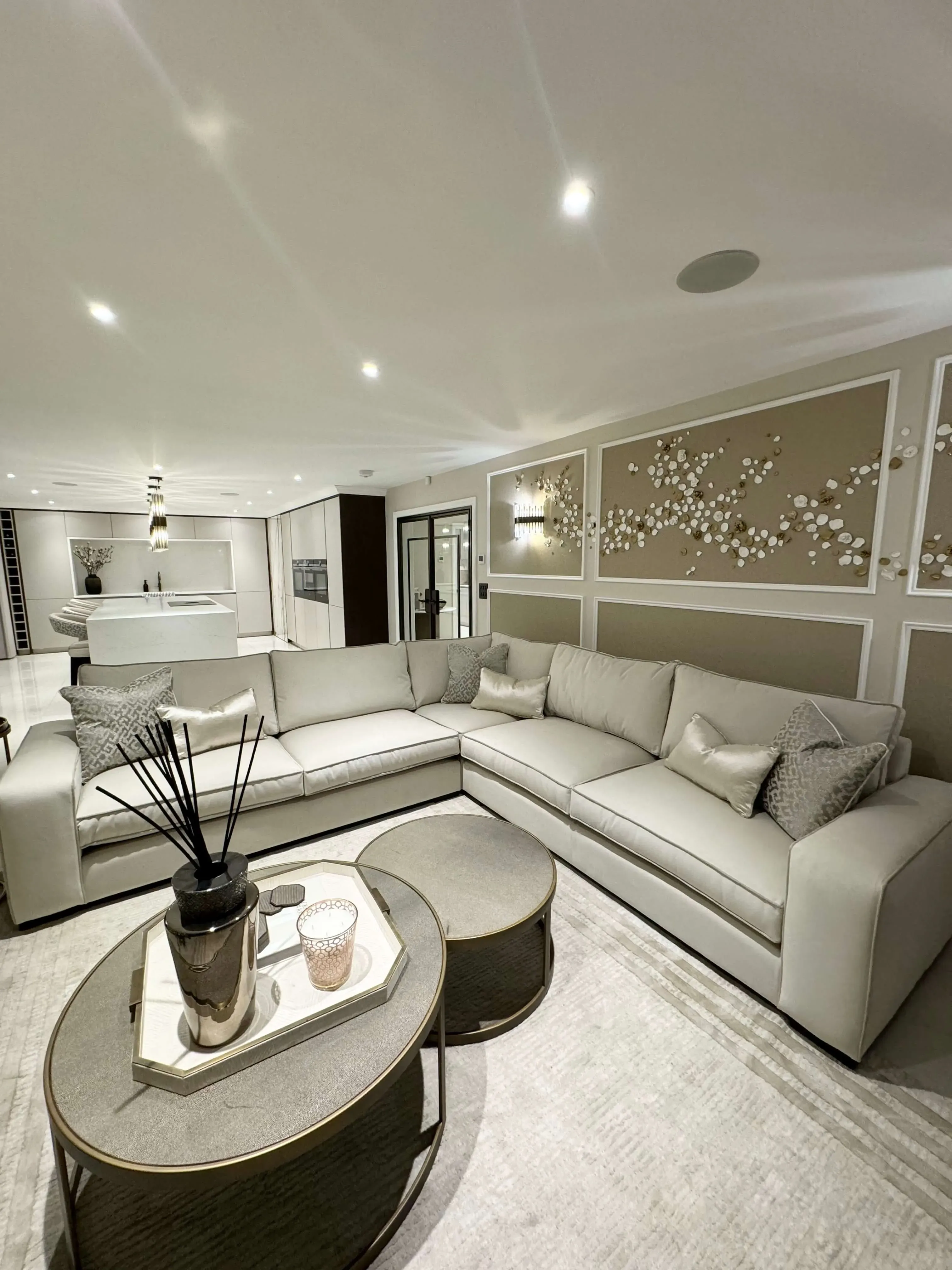 Bespoke Corner Sofa - Bone, Wenge Wood image