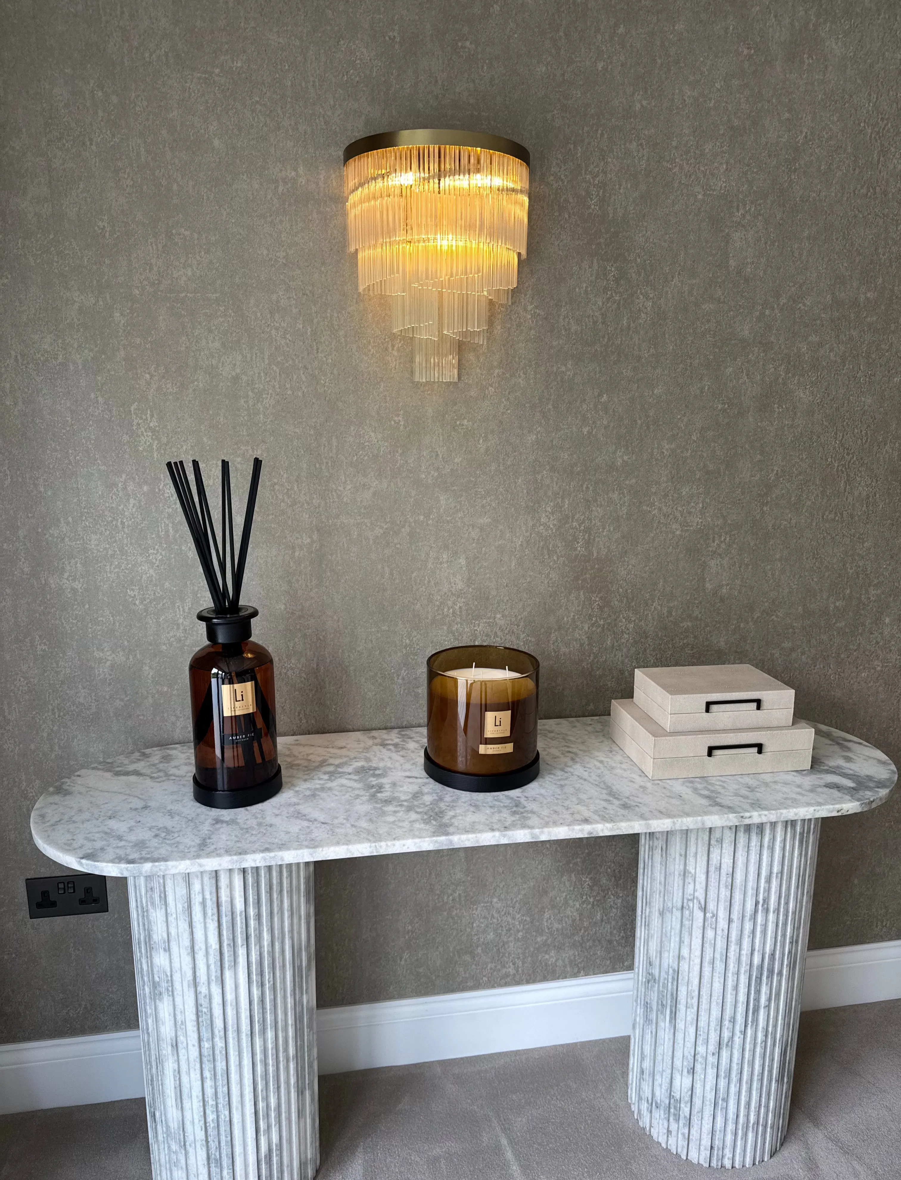 Bespoke Wall Light - Antique Brass, Glass image