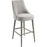 Biscoff Barstool - Grey, Linen Mix Fabric alternate view