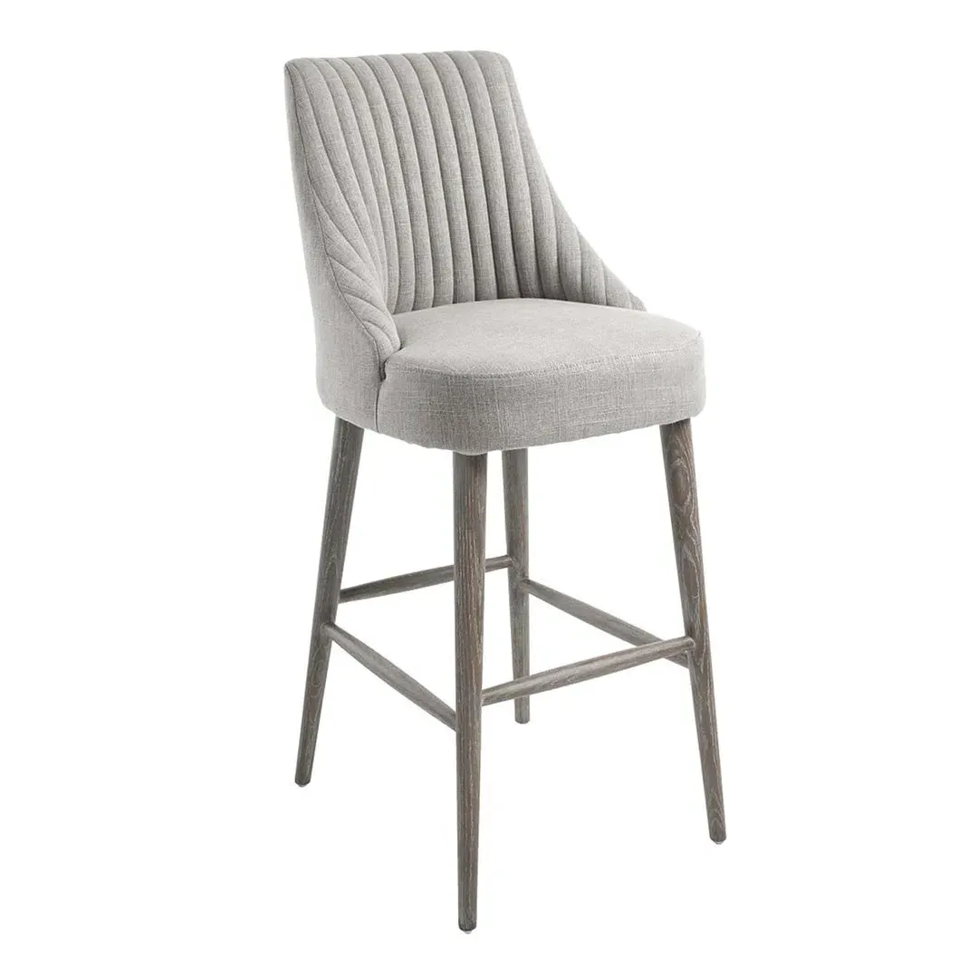Biscoff Barstool - Grey, Linen Mix Fabric product