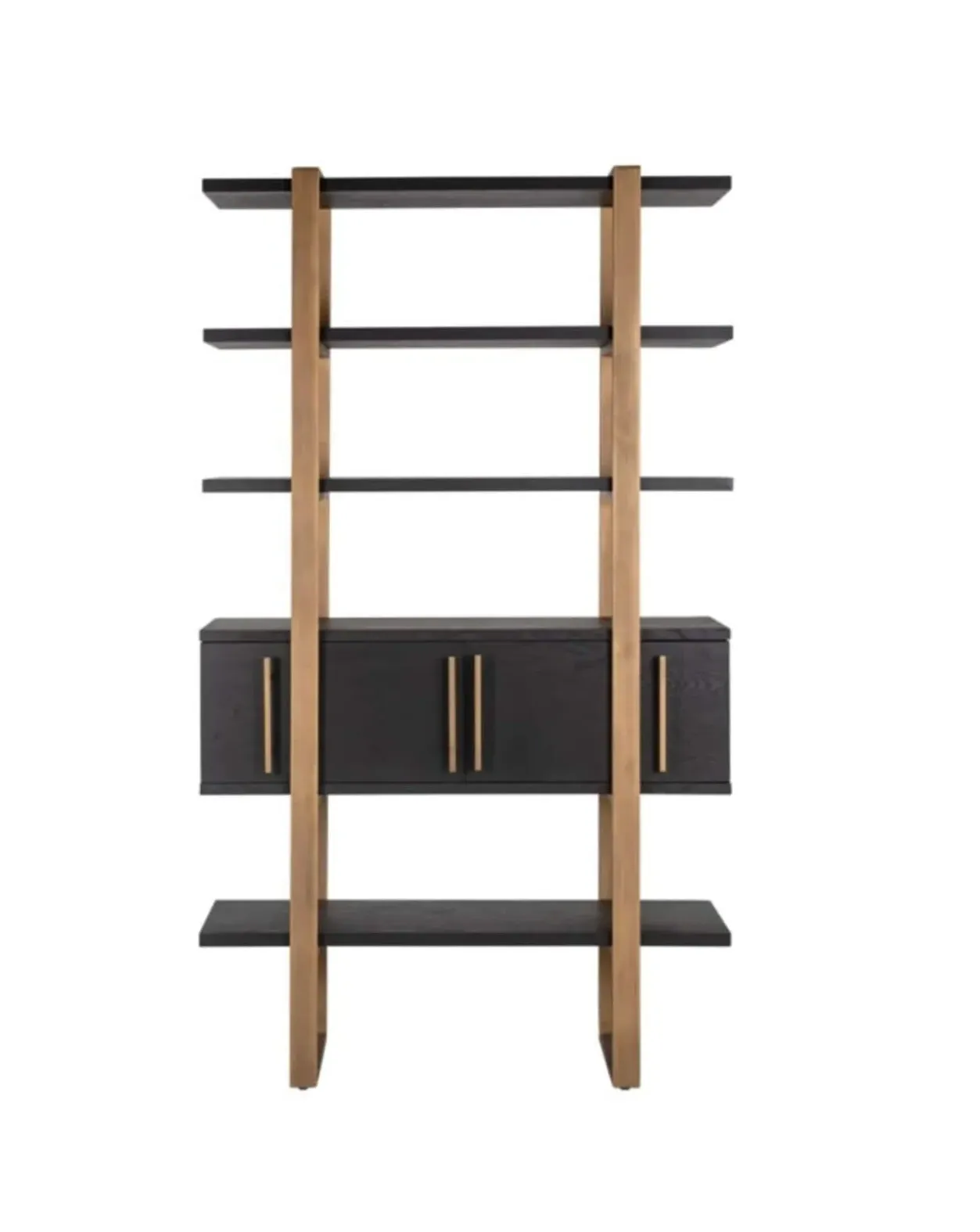 Black & Brass Display Unit - Black, Oak image
