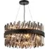 Bond Street 60cm Chandelier - Black, Smoke Glass