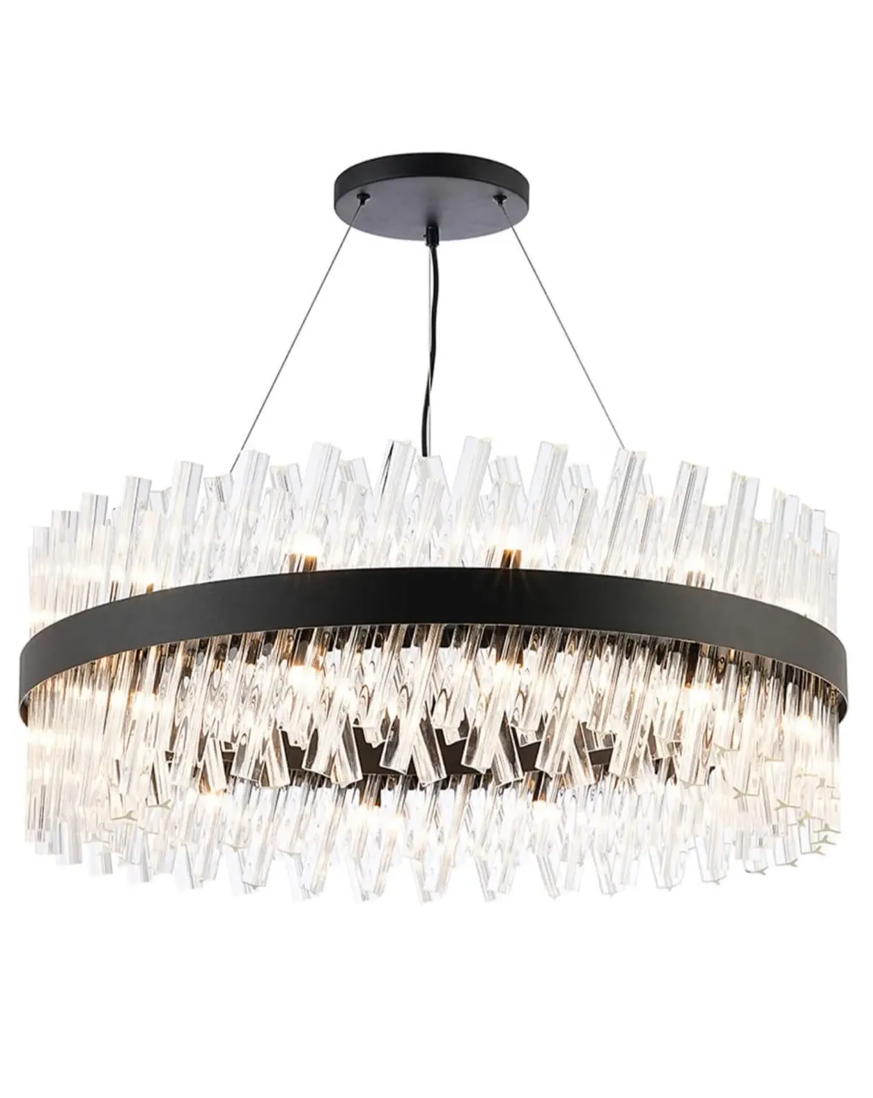 Bond Street Chandelier - Black, Clear Glass