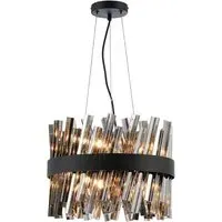 Bond Street Pendant Light - Black, Smoke Glass