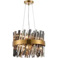 Bond Street Pendant Light - Brass, Smoke Glass