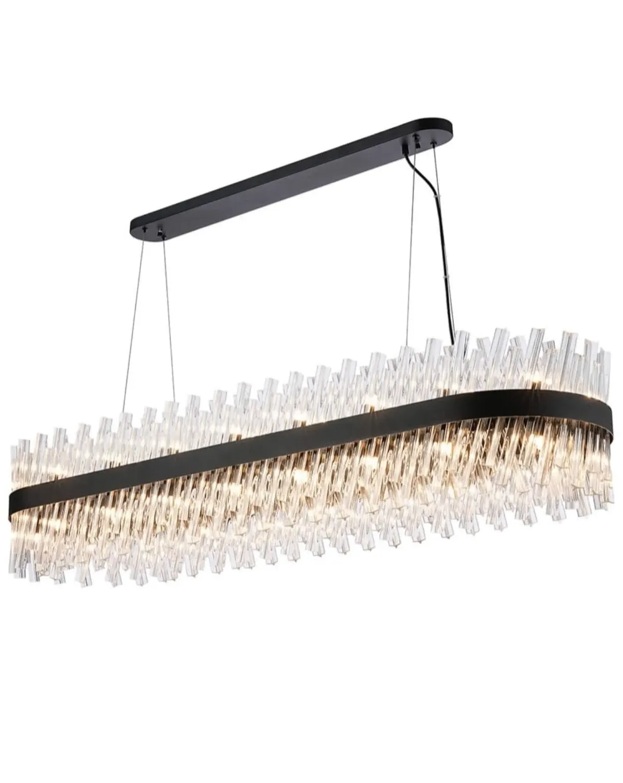 Bond Street Rectangular Chandelier - Black, Clear Glass image