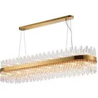 Bond Street Rectangular Chandelier - Brass, Clear Glass