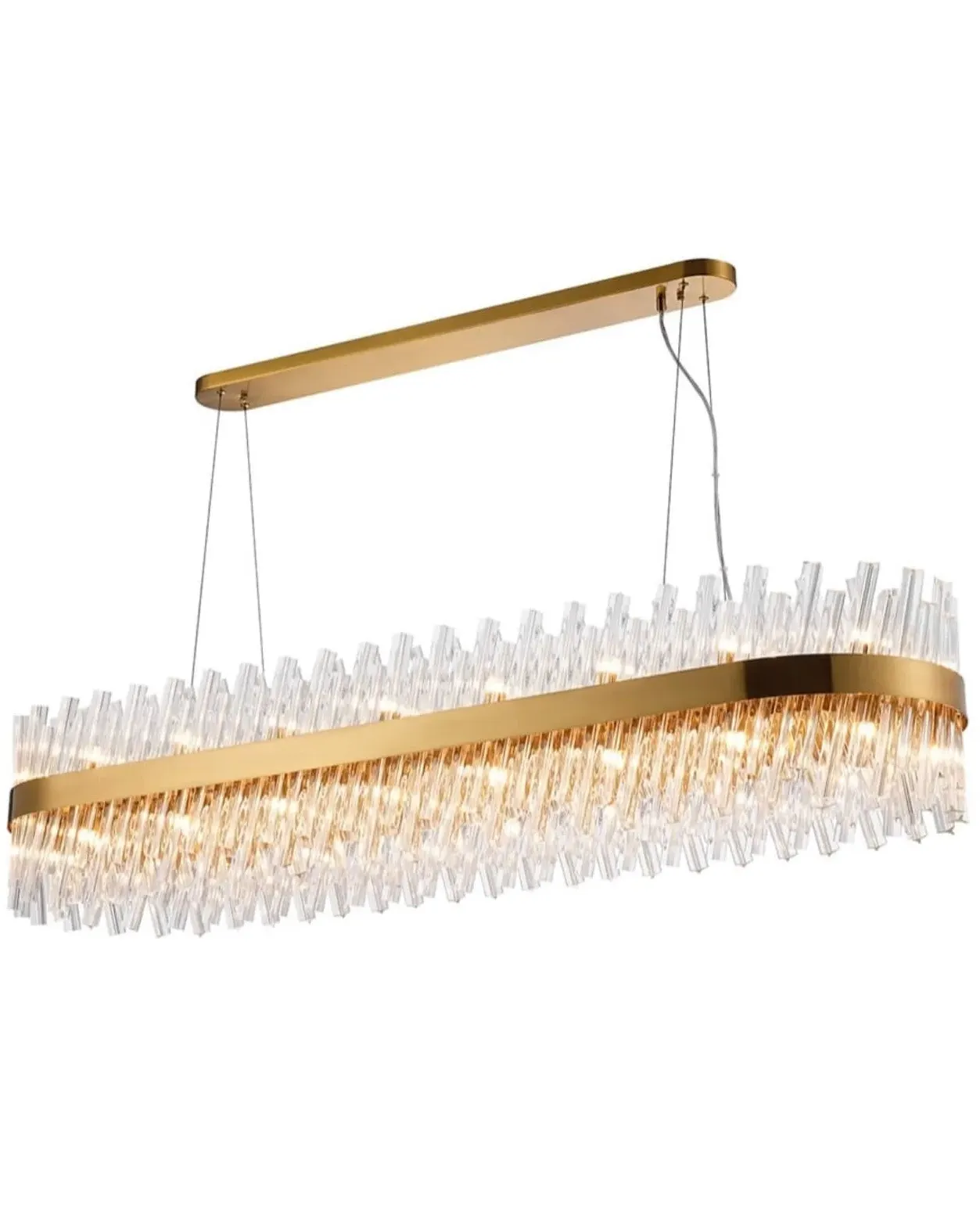 Bond Street Rectangular Chandelier - Brass, Clear Glass