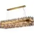 Bond Street Rectangular Chandelier - Brass, Smoke Glass