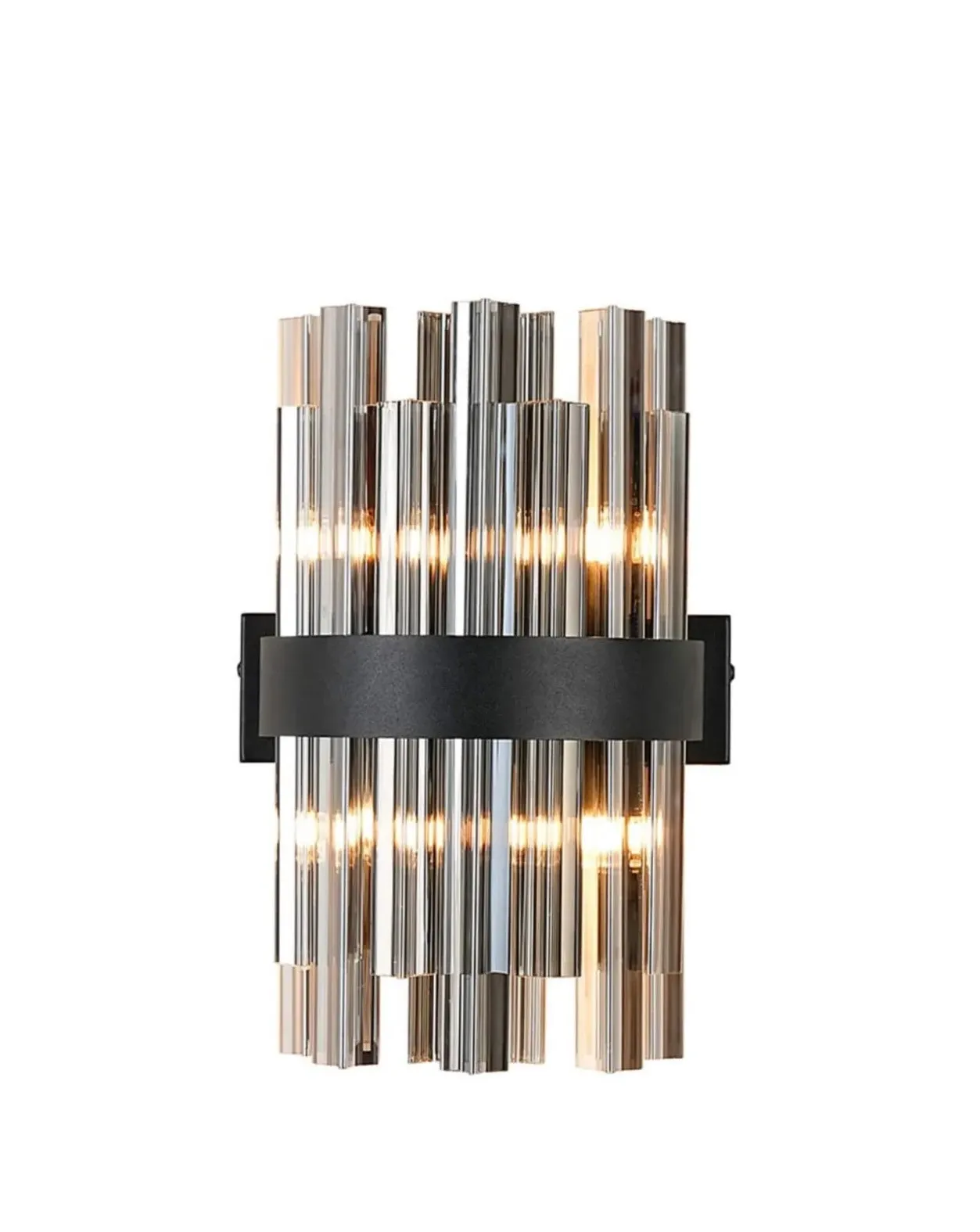 Bond Street Wall Light - Black, Smoke Glass
