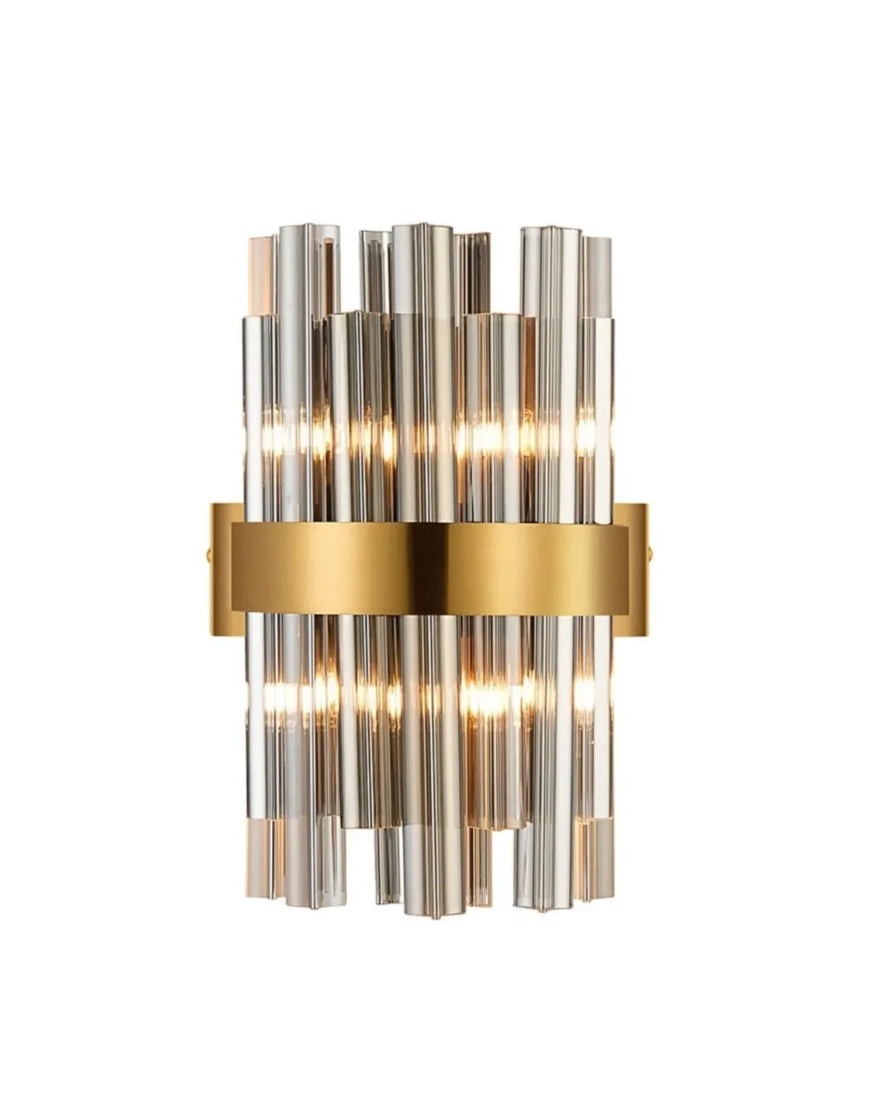 Bond Street Wall Light - Brass, Smoke Glass