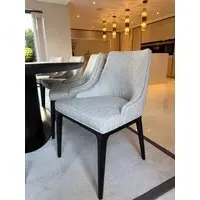 Boucle Dining Chair - Cream, Wenge Wood