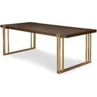 Brass Based Dining Table - Walnut