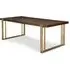 Brass Based Dining Table - Walnut