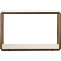 Brass Shagreen Console Table - Ivory alternate view