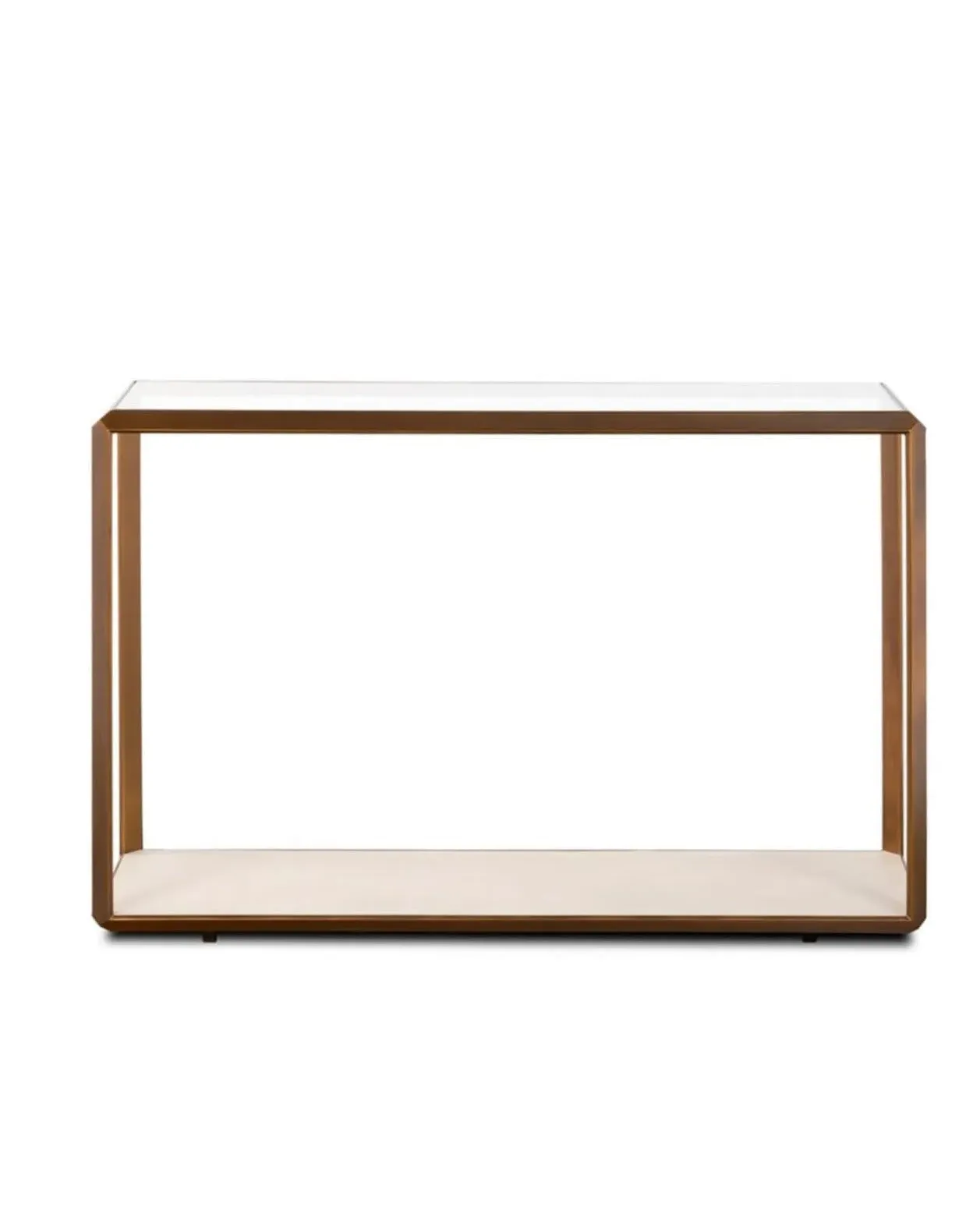 Brass Shagreen Console Table - Ivory product