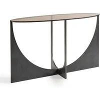 Bronze Aura Console Table - Brown, Glass & Iron alternate view
