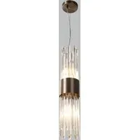 Brushed Bronze Pendant Light with Glass Rods - Bronze