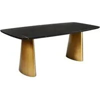 Calaria Rectangular Dining Table - Black, Marble