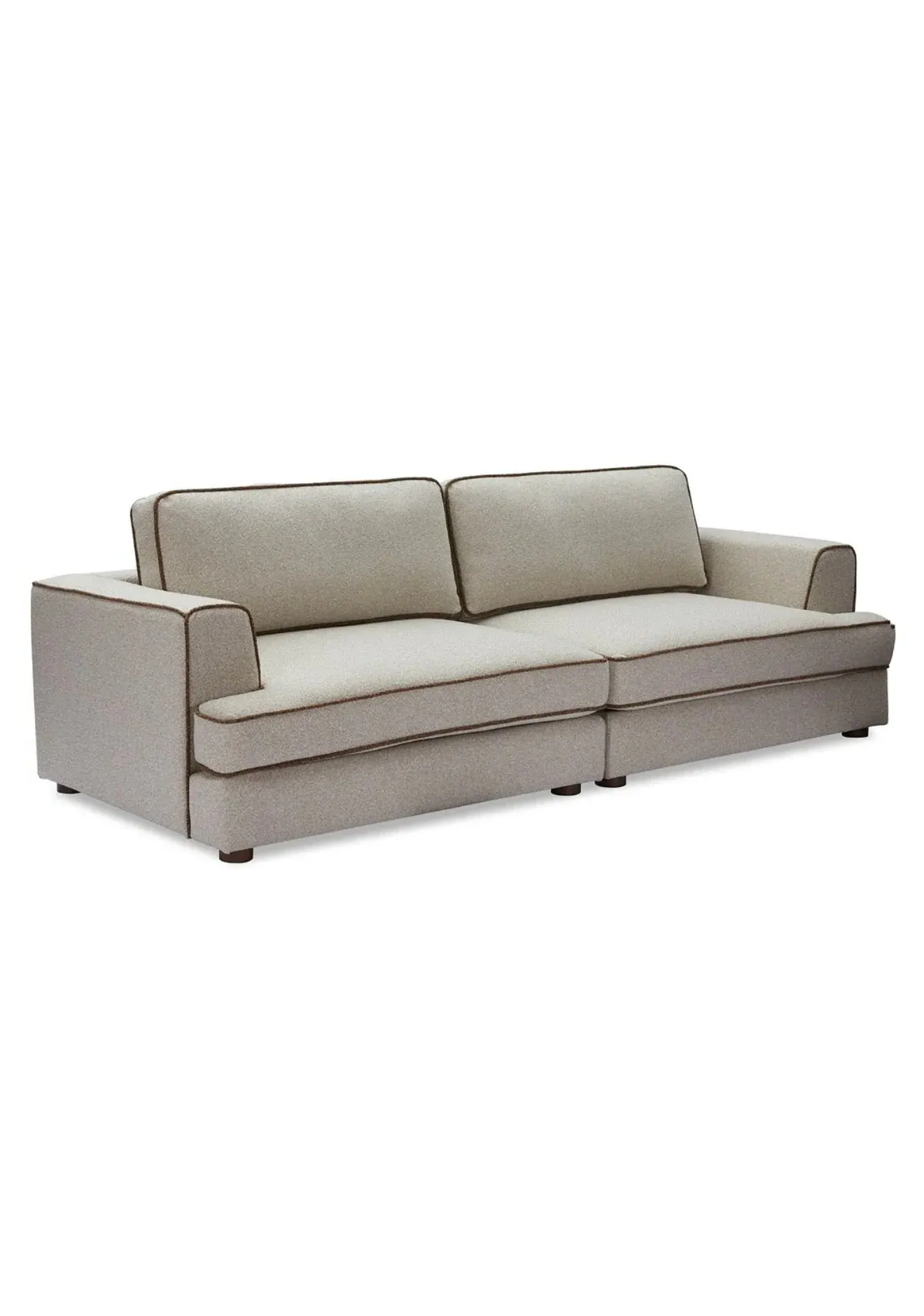 Cameron Sofa with Contrast Piping - Sand, Chenille product