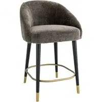 Capri Barstool - Brass, Chenille Fabric alternate view