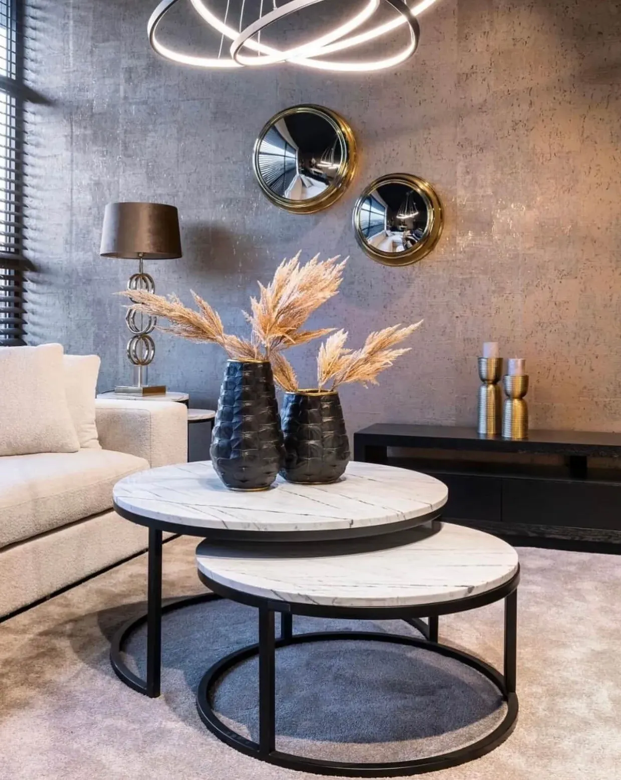 Carrara Marble Coffee Table Set of 2 - White image