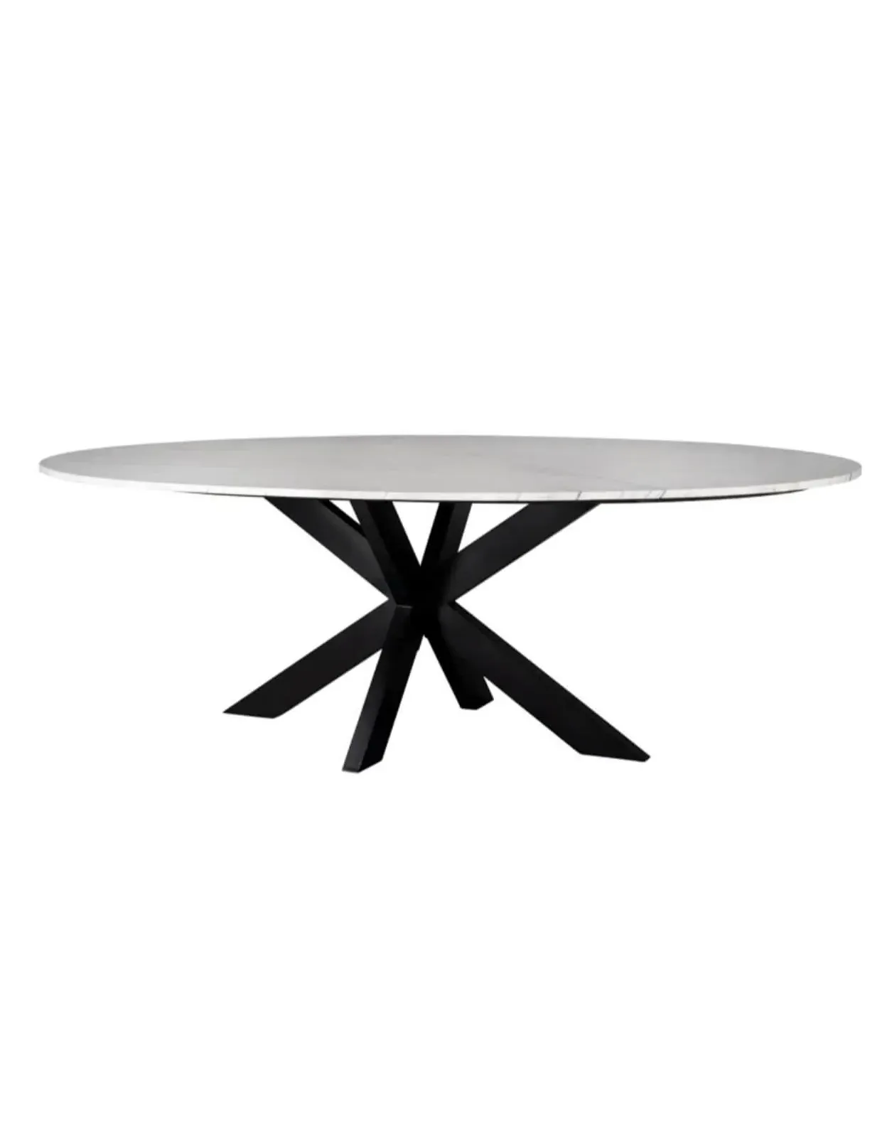 Carrara Marble Oval Dining Table - White, Marble product