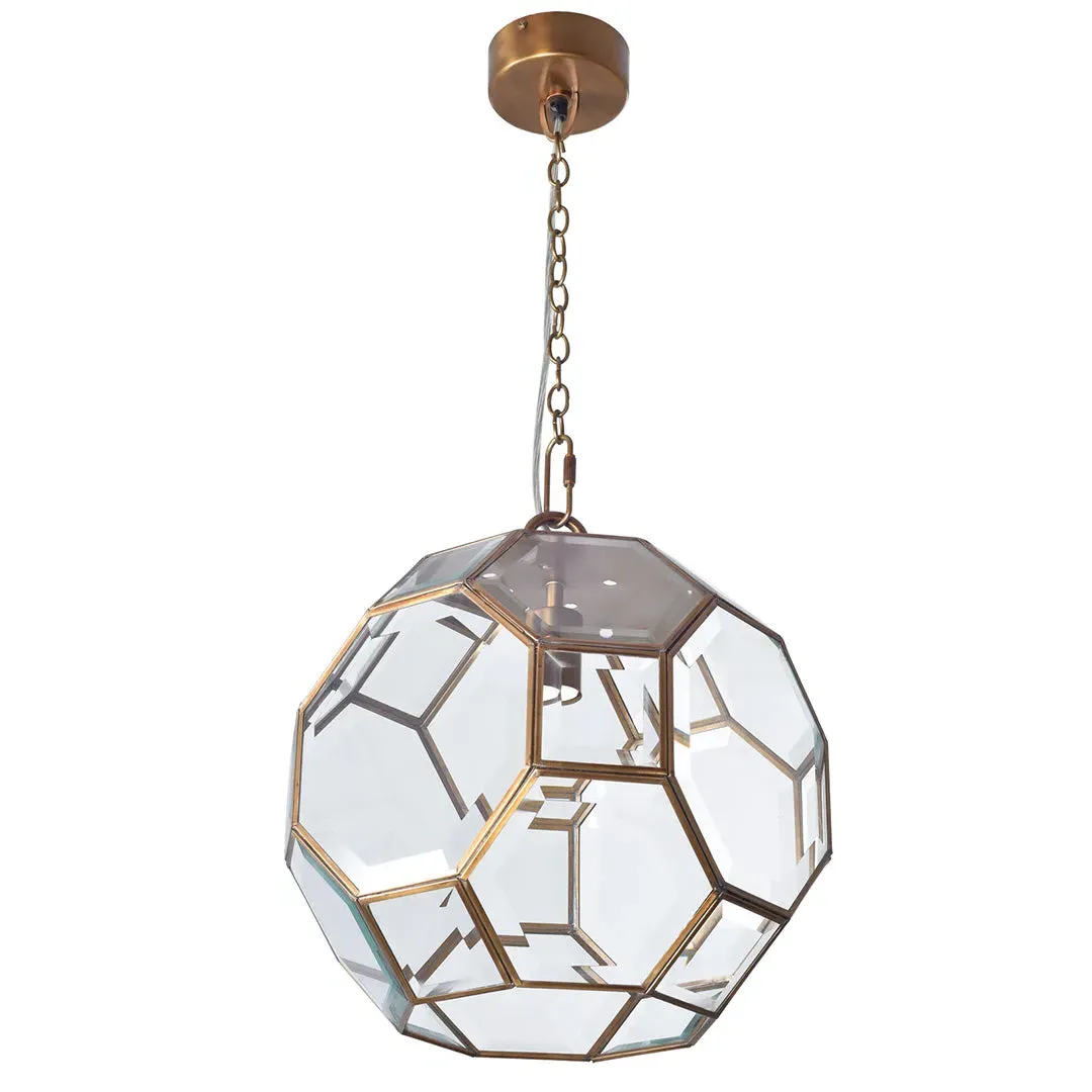 Celestia Glow Icositetrahedron Pendant Light - Brass, Glass product