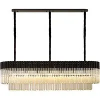 Chelsea Long Chandelier - Black, Glass