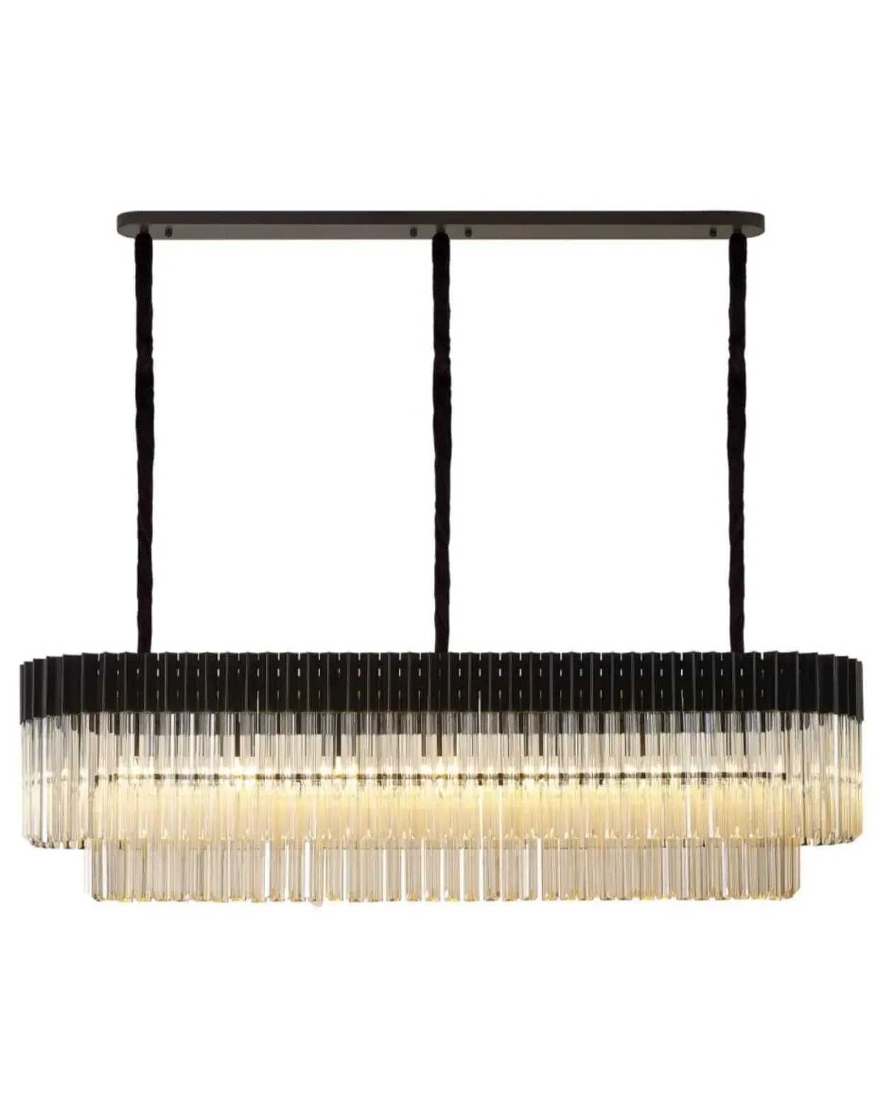 Chelsea Long Chandelier - Black, Glass image