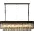 Chelsea Long Chandelier - Black, Smoked Glass